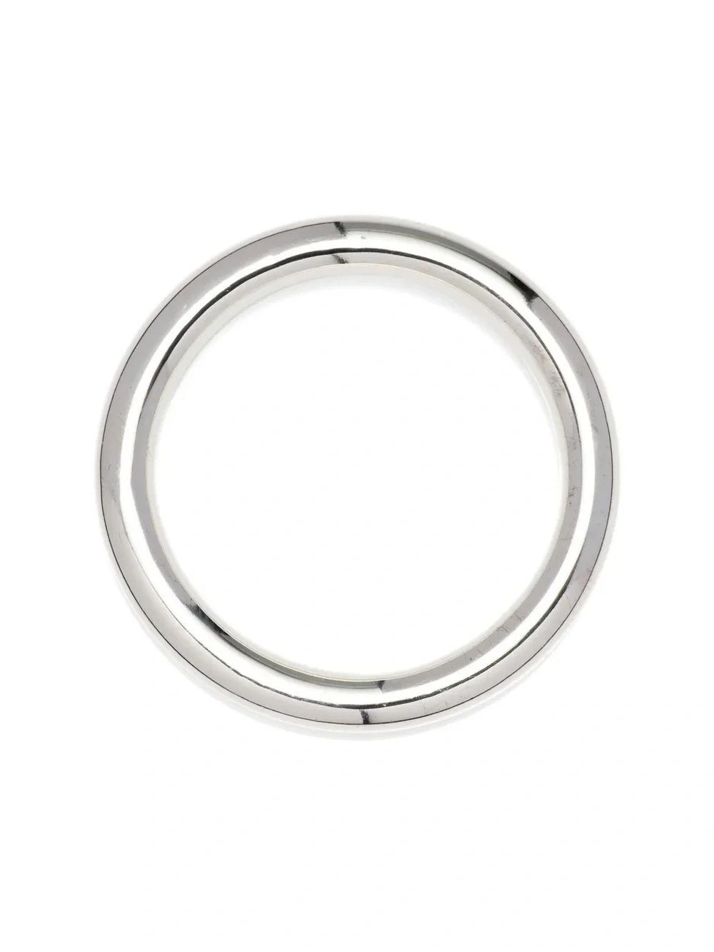 Polished Silver Round Bangle Bracelet / Tubular Bangle
